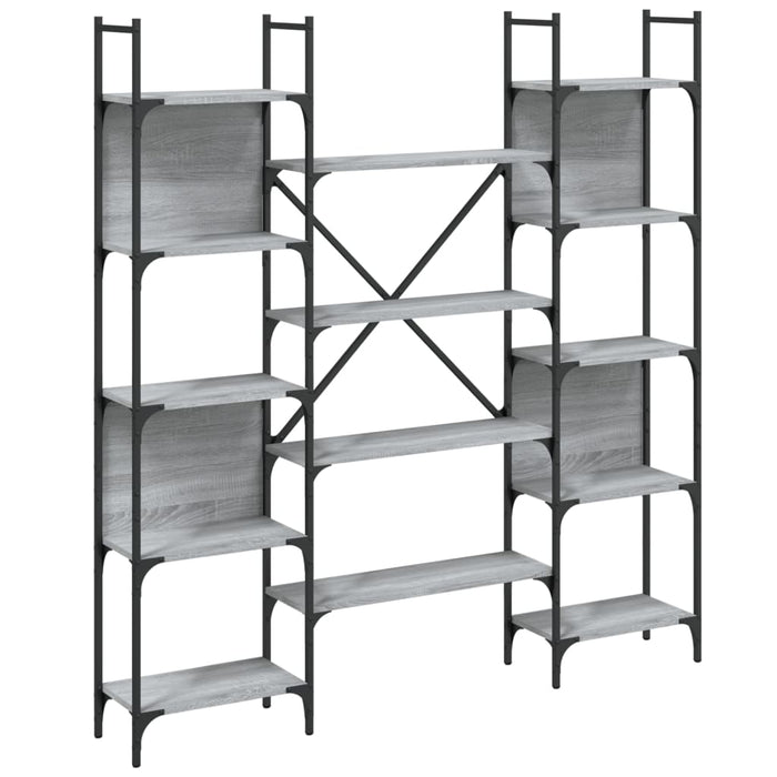 Libreria Grigio Sonoma 155,5x24x166,5 cm in Legno Multistrato 838861