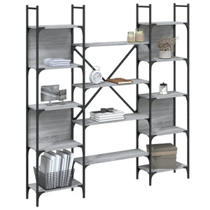 Libreria Grigio Sonoma 155,5x24x166,5 cm in Legno Multistrato 838861