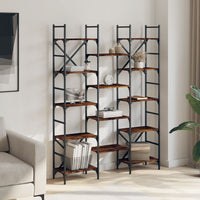 Libreria Rovere Fumo 127,5x28,5x172,5 cm in Legno Multistrato 838870