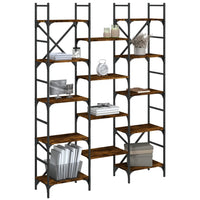 Libreria Rovere Fumo 127,5x28,5x172,5 cm in Legno Multistrato 838870