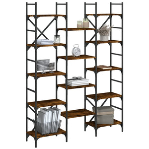 Libreria Rovere Fumo 127,5x28,5x172,5 cm in Legno Multistrato 838870