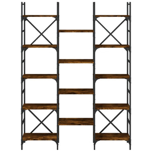 Libreria Rovere Fumo 127,5x28,5x172,5 cm in Legno Multistrato 838870