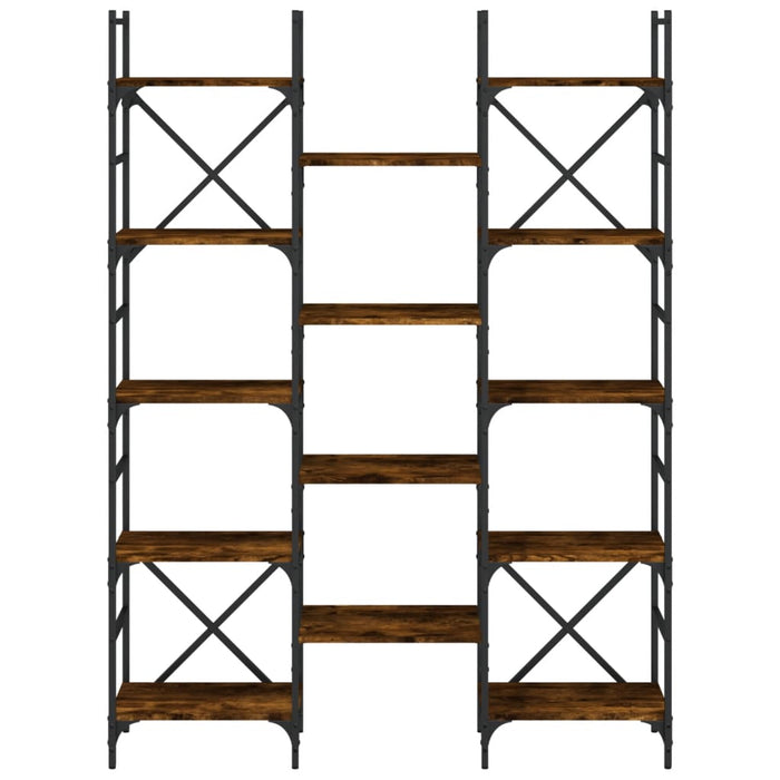 Libreria Rovere Fumo 127,5x28,5x172,5 cm in Legno Multistrato 838870