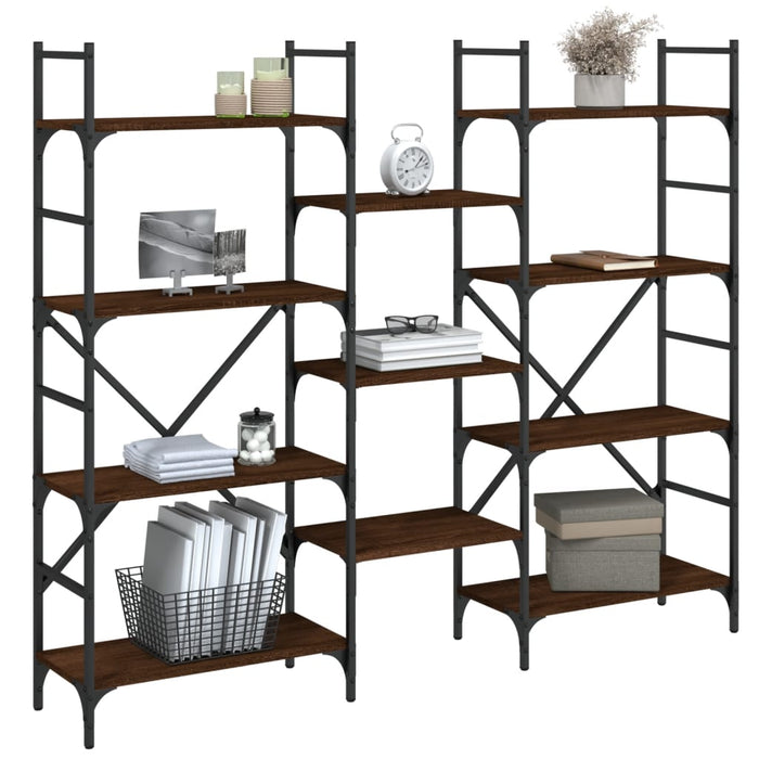 Libreria Rovere Marrone 160x28,5x136,5 cm in Legno Multistrato 838877