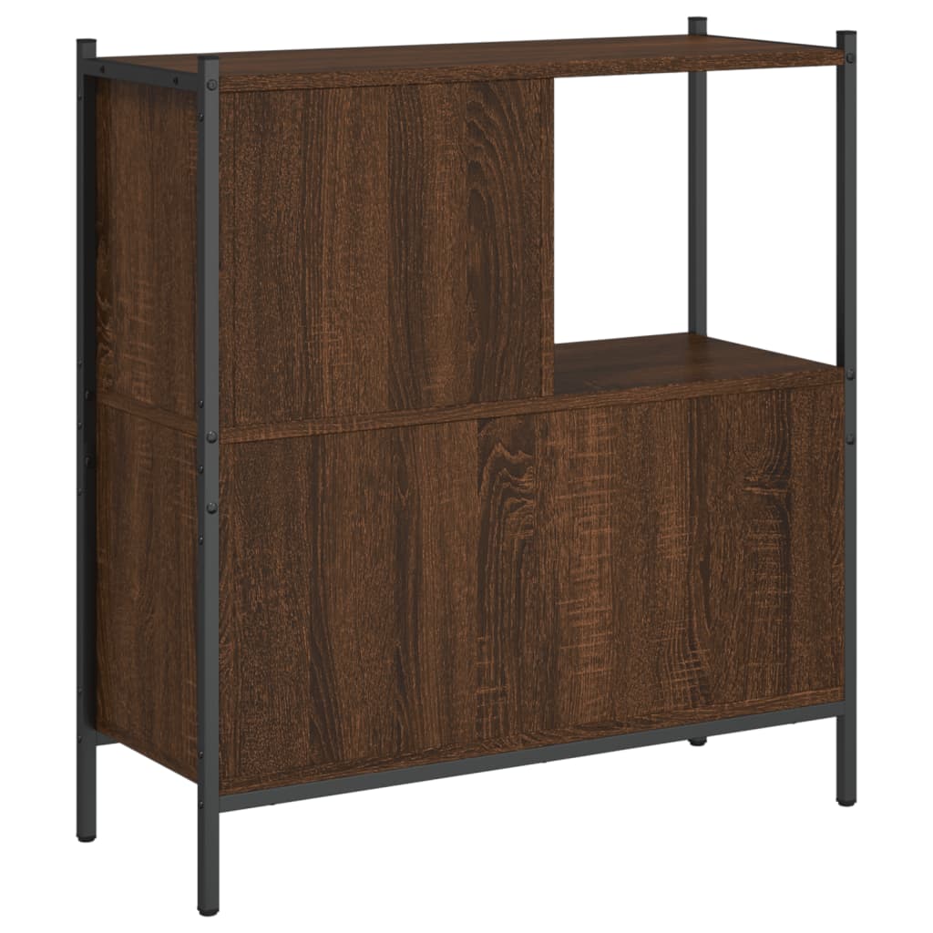 Libreria-Scaffale per Libri-Mobile di Stoccaggio Rovere Marrone 72x28x77,5 cm in Legno Multistrato