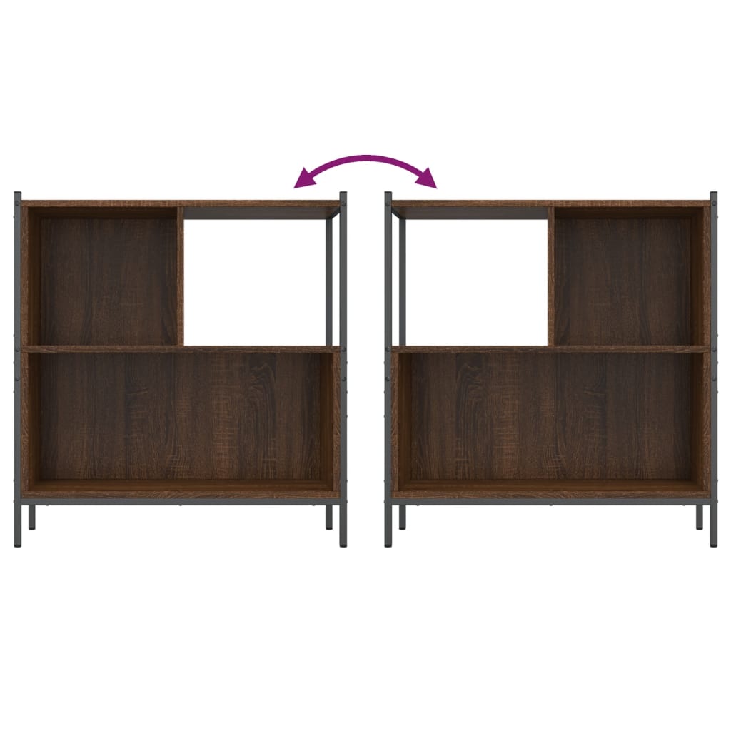 Libreria-Scaffale per Libri-Mobile di Stoccaggio Rovere Marrone 72x28x77,5 cm in Legno Multistrato