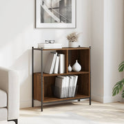 Libreria-Scaffale per Libri-Mobile di Stoccaggio Rovere Marrone 72x28x77,5 cm in Legno Multistrato