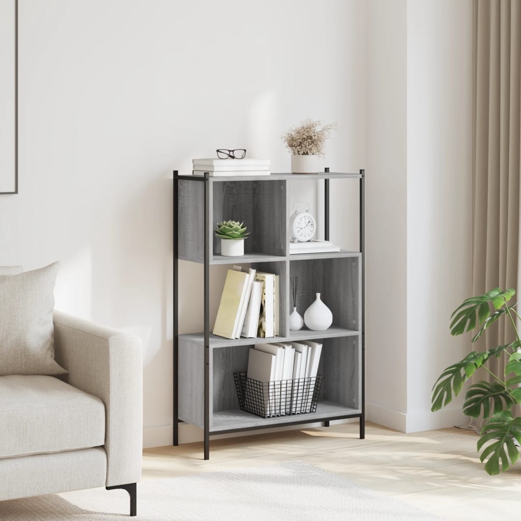 Libreria-Scaffale per Libri-Mobile di Stoccaggio Grigio Sonoma 72x28x109 cm in Legno Multistrato