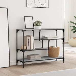 Tavolino Consolle Grigio Sonoma 100x30x75 cm Legno Multistrato