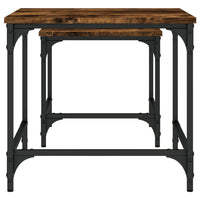 Tavolini Impilabili 2 pz Rovere Fumo in Legno Multistrato 838920