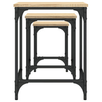 Tavolini Impilabili 3 pz Rovere Sonoma in Legno Multistrato 838929