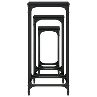 Tavolini Impilabili 3 pz Neri in Legno Multistrato 838938