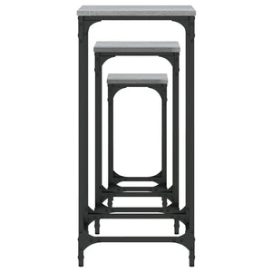Tavolini Impilabili 3 pz Grigio Sonoma in Legno Multistrato