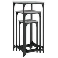 Tavolini Impilabili 3 pz Grigio Sonoma in Legno Multistrato