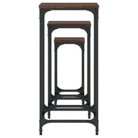 Tavolini Impilabili 3 pz Rovere Marrone in Legno Multistrato 838942