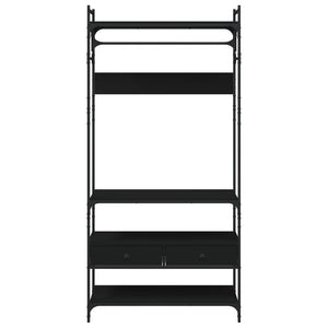 Armadio con Cassetti Nero 89x39x184,5 cm in Legno Multistrato 838953