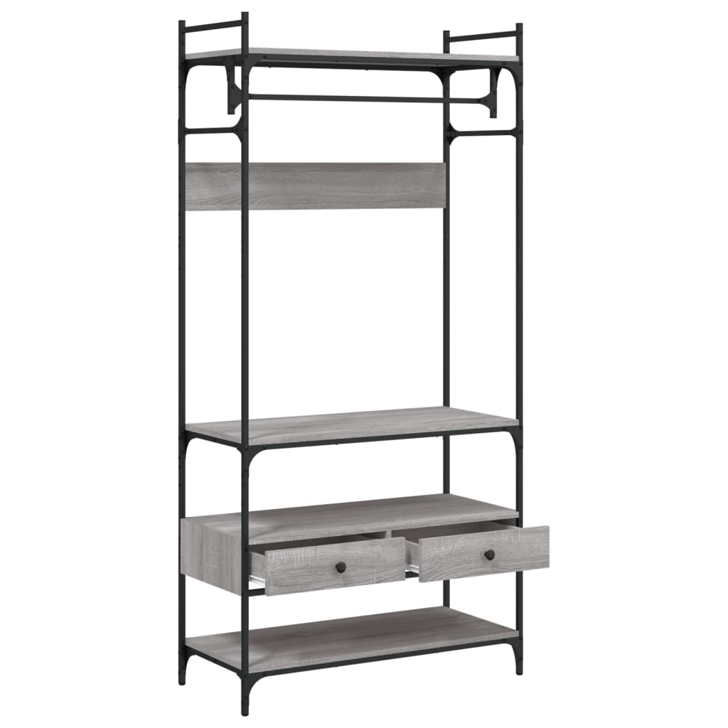 vidaXL Armadio Cassetti Grigio Sonoma 89x39x184,5 cm Legno Multistrato