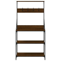 Scaffale Cucina Ganci 4Ripiani Rovere Marrone Legno Multistrato 838962