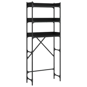 Scaffale per Lavatrice Nero 67x25x163 cm in Legno Multistrato 838978