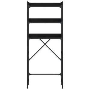 Scaffale per Lavatrice Nero 67x25x163 cm in Legno Multistrato 838978