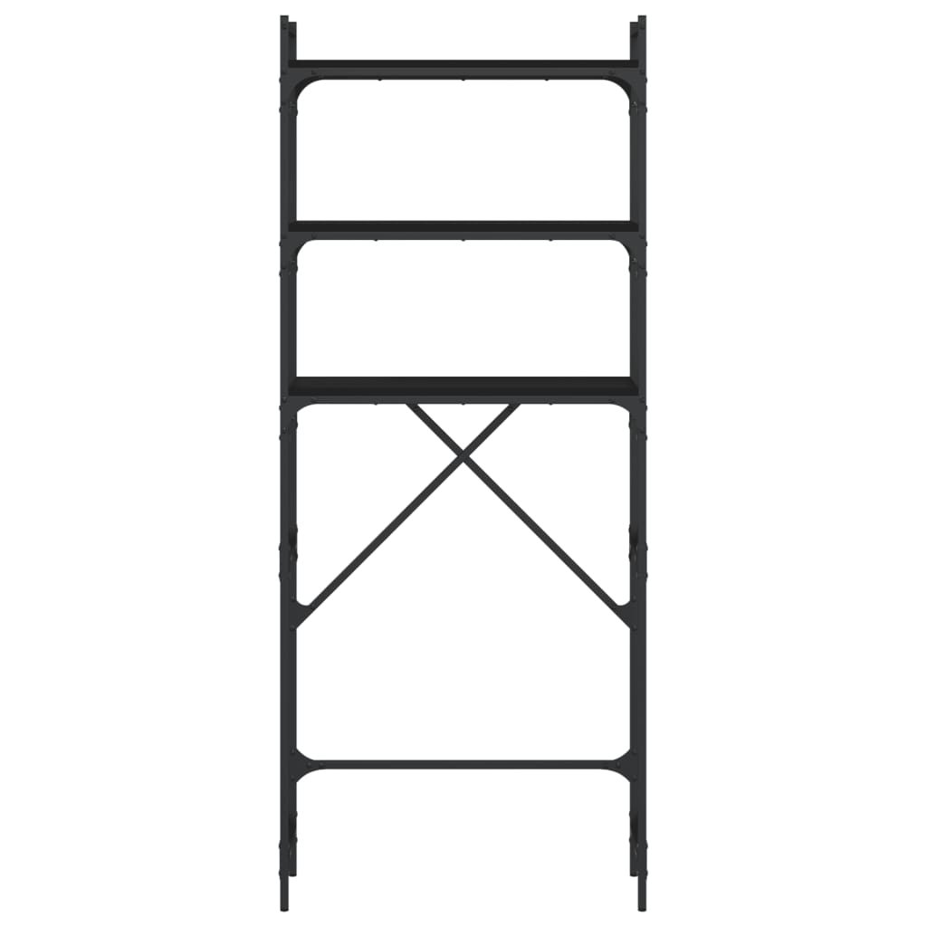 Scaffale per Lavatrice Nero 67x25x163 cm in Legno Multistrato 838983