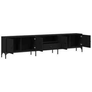 Mobile TV con cassetto-Credenza TV-Console TV Nero 200x25x44 cm in Legno Multistrato