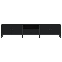 Mobile TV con cassetto-Credenza TV-Console TV Nero 200x25x44 cm in Legno Multistrato