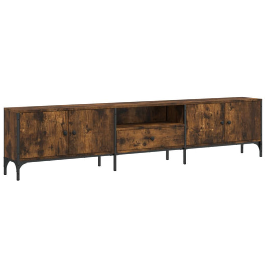 Mobile TV Cassetto-Credenza TV-Console TV Rovere Fumo 200x25x44 cm Legno Multistrato