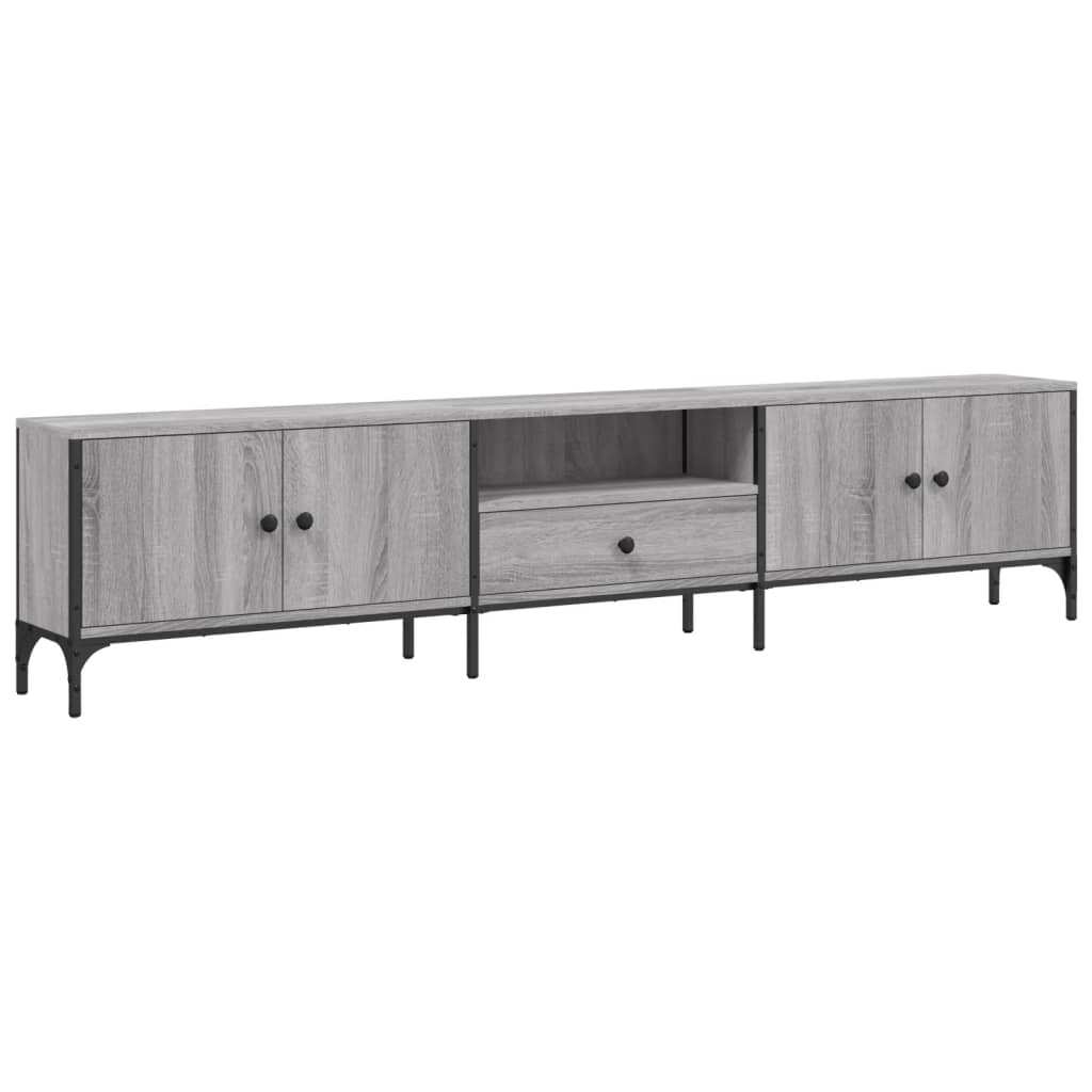 Mobile TV Cassetto-Credenza TV-Console TV Grigio Sonoma 200x25x44 cm Legno Multistrato