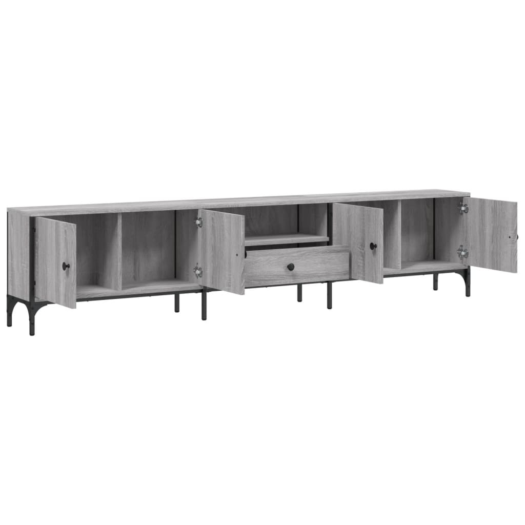 Mobile TV Cassetto-Credenza TV-Console TV Grigio Sonoma 200x25x44 cm Legno Multistrato