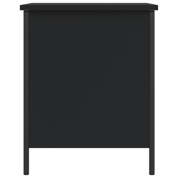 Panca Portaoggetti Nera 40x42,5x50 cm in Legno Multistrato