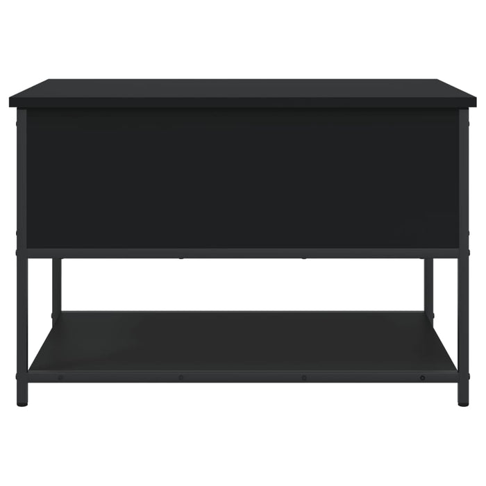 Panca Portaoggetti Nera 70x42,5x47 cm in Legno Multistrato 839018