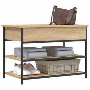 Panca Porta Scarpe Rovere Sonoma 70x42,5x50cm Legno Multistrato