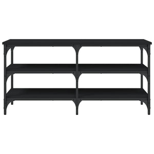 Panca Porta Scarpe Nera 100x38,5x49 cm in Legno Multistrato