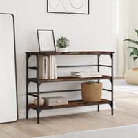 Tavolo Consolle Rovere Fumo 100x32x75 cm Legno Multistratocod mxl 86226