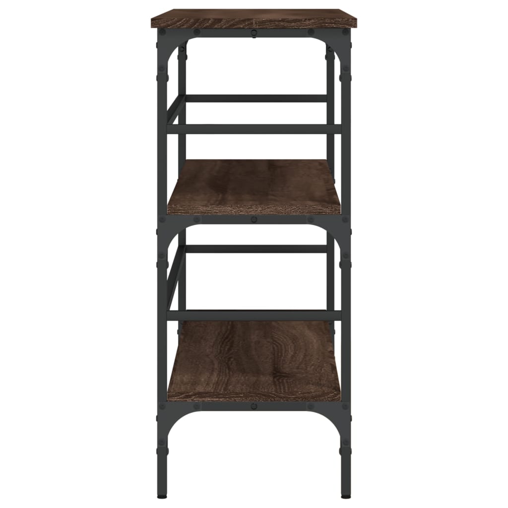 Tavolino Consolle-Tavolino da soggiorno-Tavolo Rovere Marrone 100x32x75 cm Legno Multistrato 383276