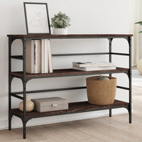 Tavolino Consolle-Tavolino da soggiorno-Tavolo Rovere Marrone 100x32x75 cm Legno Multistrato 383276