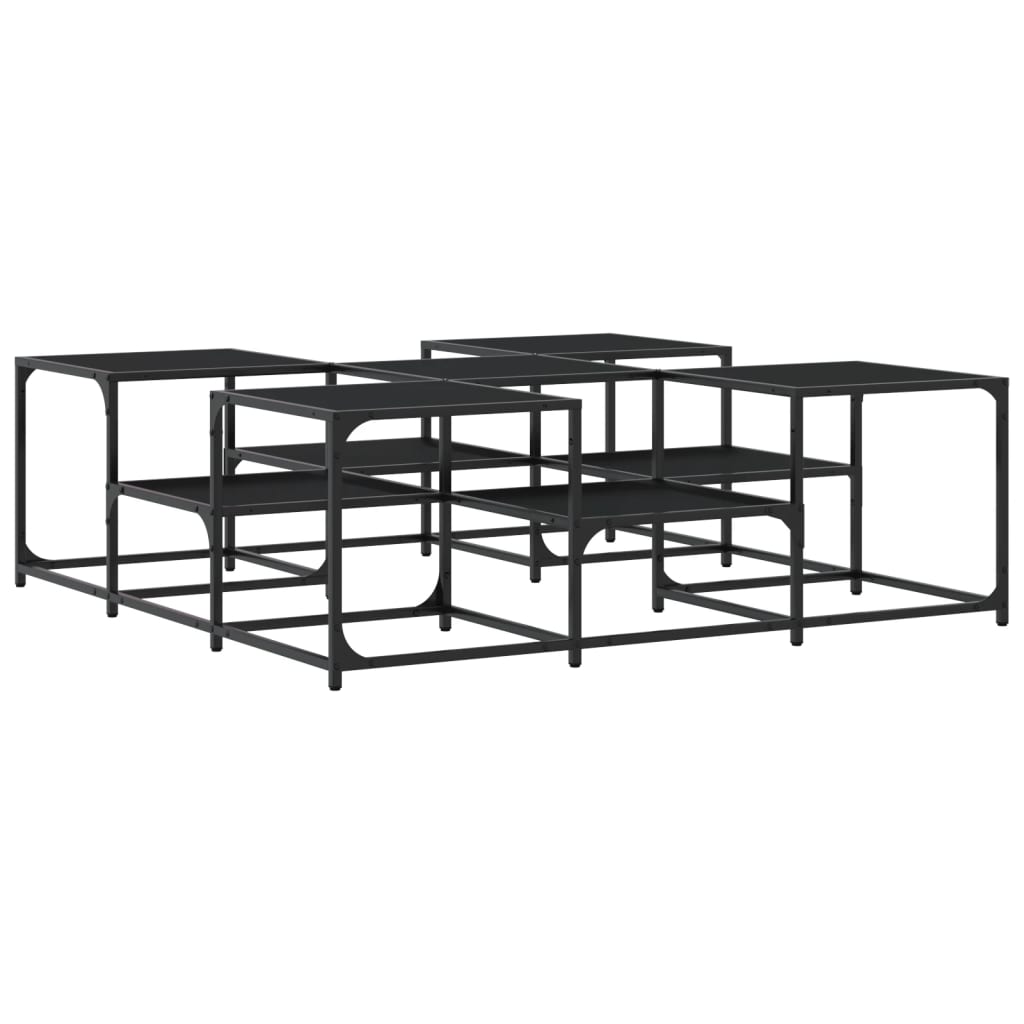 Tavolino da Salotto Nero 121x121x40 cm in Legno Multistrato 839068