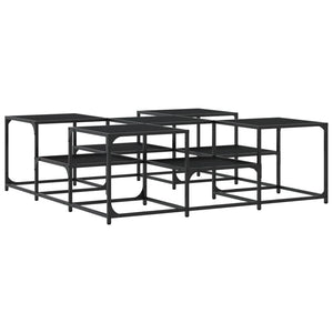 Tavolino da Salotto Nero 121x121x40 cm in Legno Multistrato 839068