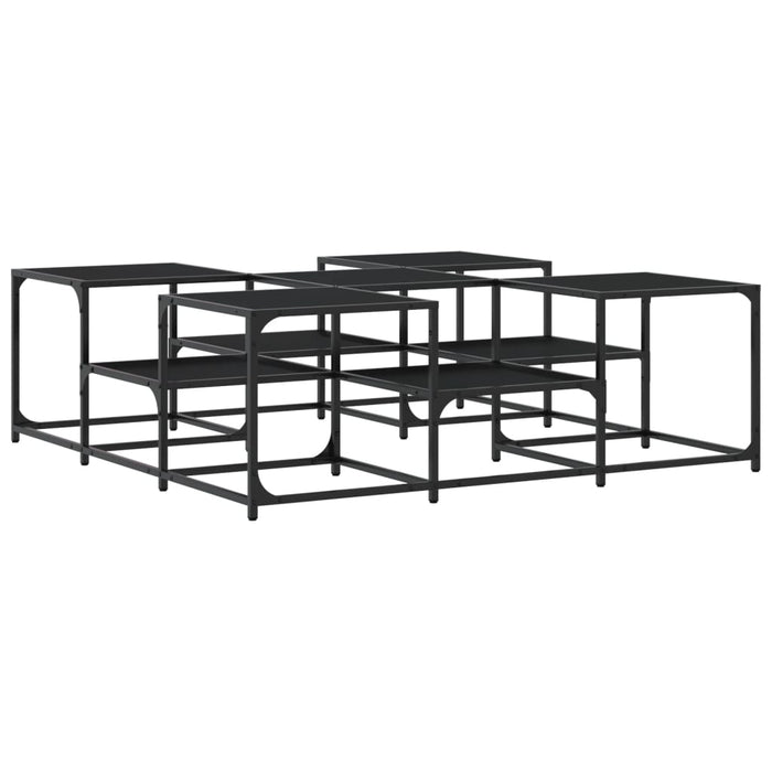 Tavolino da Salotto Nero 121x121x40 cm in Legno Multistrato 839068