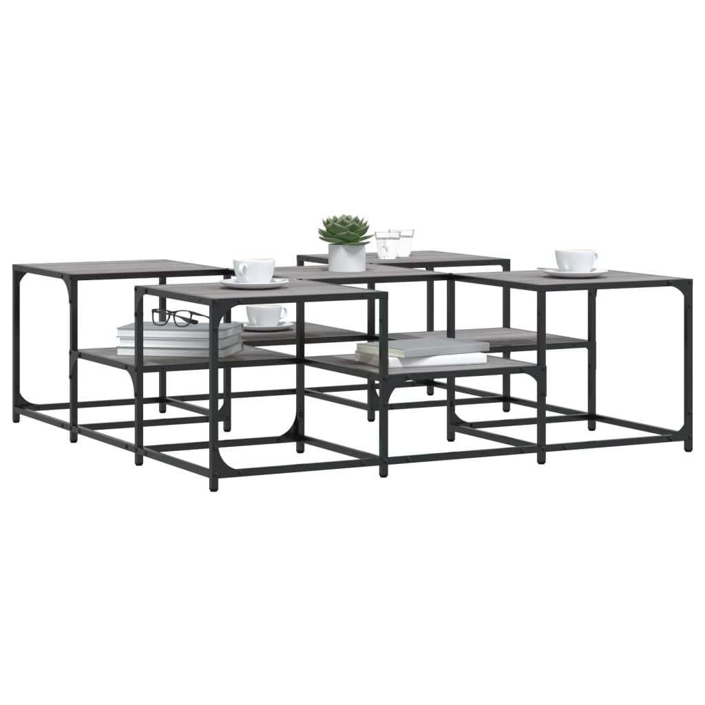 Tavolino Salotto Grigio Sonoma 121x121x40 cm Legno Multistrato 839071