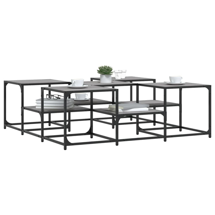 Tavolino Salotto Grigio Sonoma 121x121x40 cm Legno Multistrato 839071