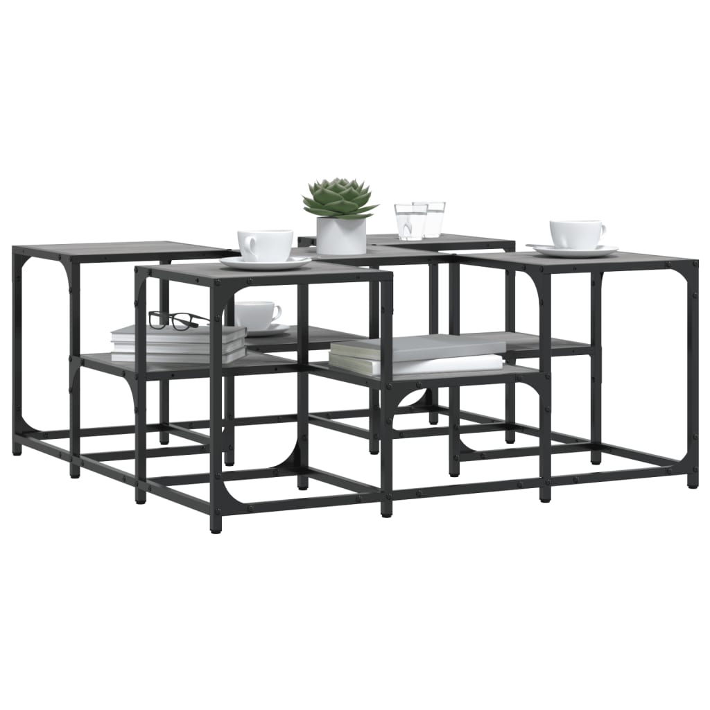 Tavolino da Salotto Grigio Sonoma 91x91x40 cm Legno Multistrato 839076