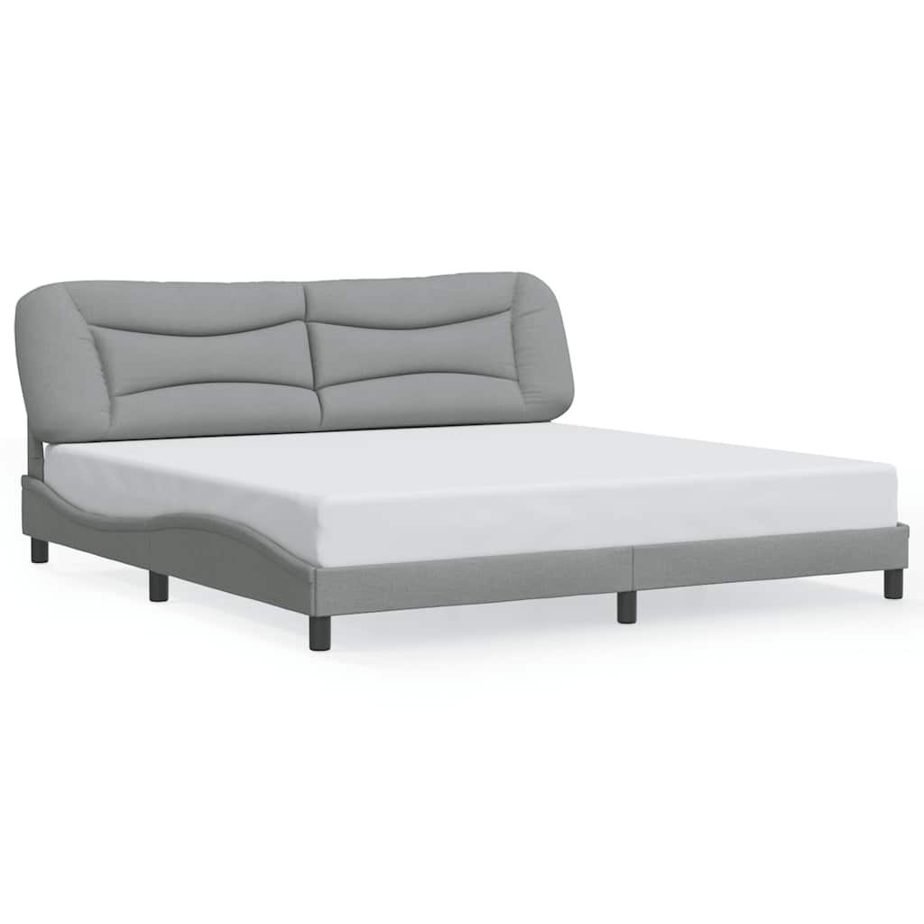 Giroletto senza Materasso-Struttura Letto Hvar Grigio Chiaro 200x200 cm Tessuto