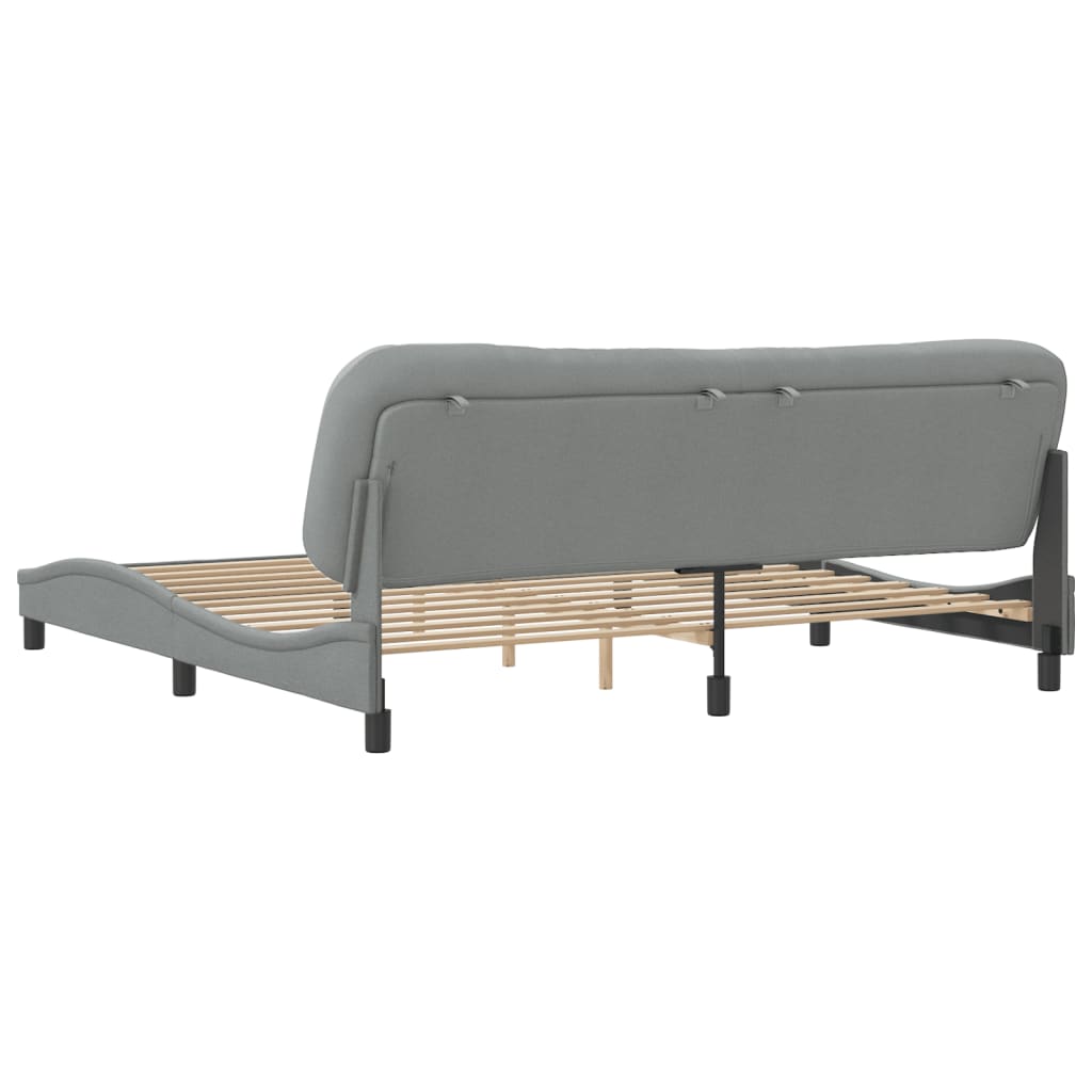 Giroletto senza Materasso-Struttura Letto Hvar Grigio Chiaro 200x200 cm Tessuto