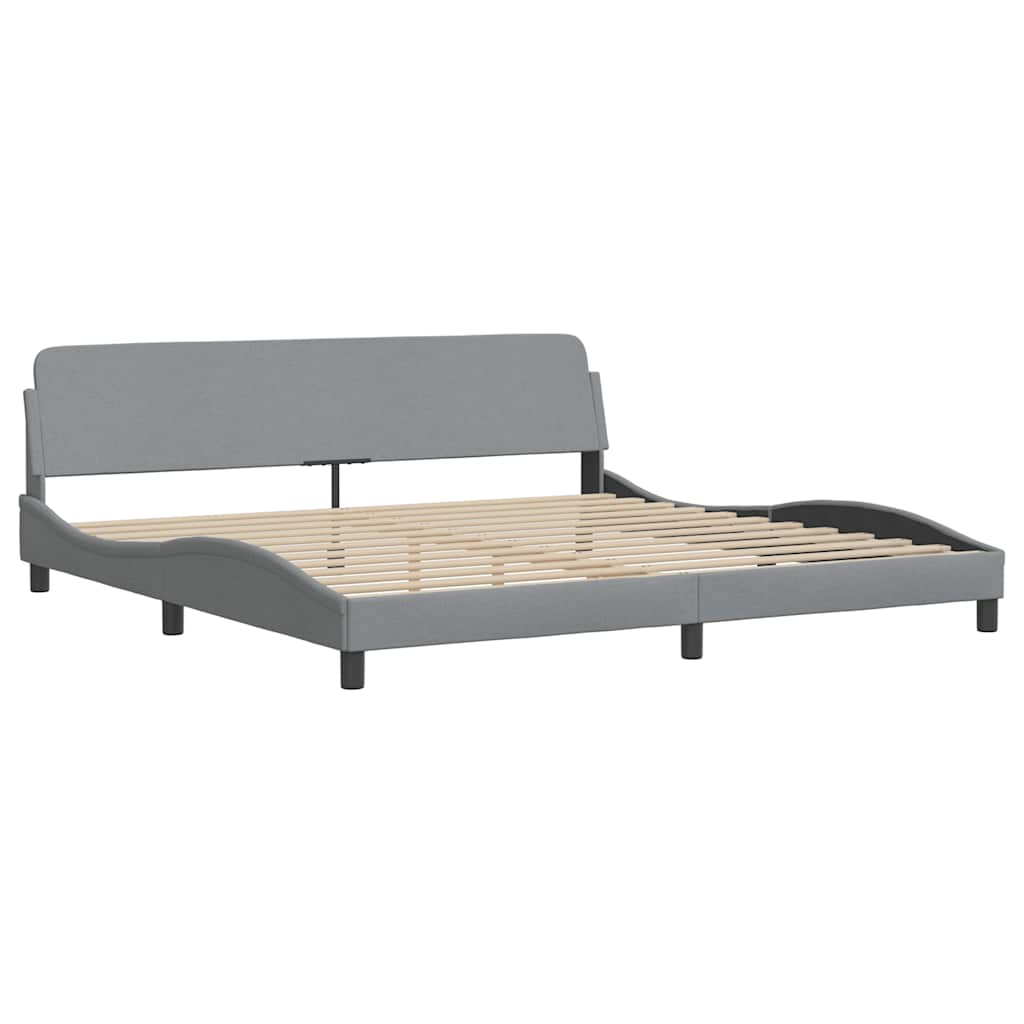 Giroletto senza Materasso-Struttura Letto Hvar Grigio Chiaro 200x200 cm Tessuto