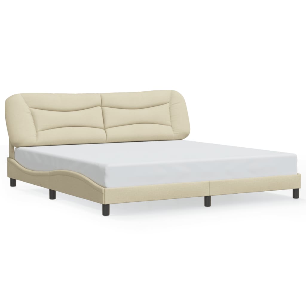Giroletto senza Materasso-Struttura Letto Hvar Crema 200x200 cm in Tessuto
