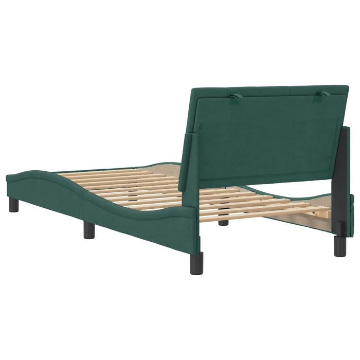 Giroletto senza Materasso Hanko Verde Scuro 90x190 cm in Velluto 3207822