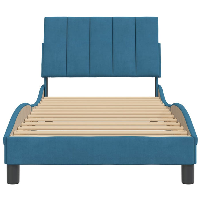 Giroletto senza Materasso Hanko Blu 90x200 cm in Velluto 3207829