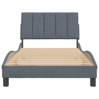 Giroletto senza Materasso Hanko Grigio Scuro 100x200 cm Velluto 3207832